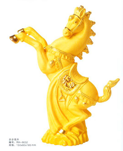財絨沙金工藝品 步步高升