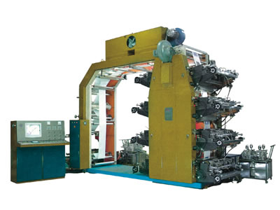 高速電腦八色膠（柔）版自動卷筒印刷機