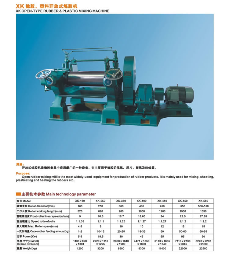 橡膠、塑料開放式煉膠機