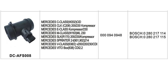 DC-AFS008汽車空氣流量計
