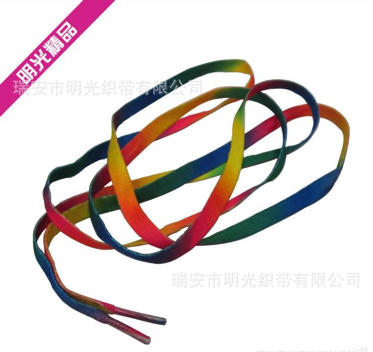 廠家 專業定做彩虹鞋帶 彩色鞋帶 七彩鞋帶 有光澤，手感光滑柔軟
