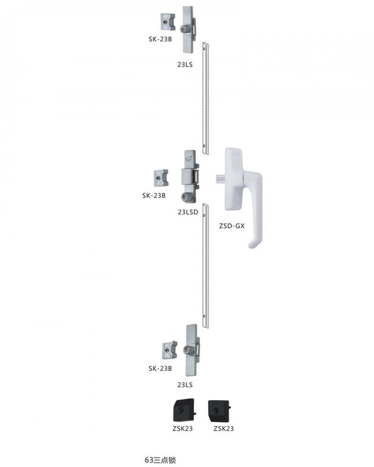 63三點鎖 23槽內開兩點鎖