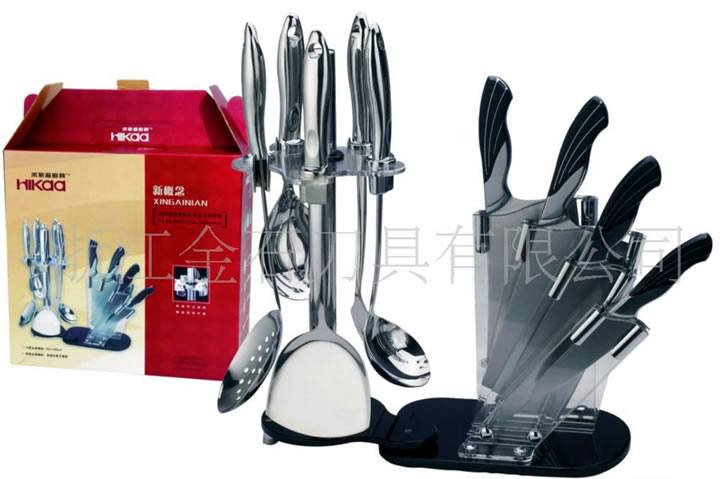 供應內貿廚房刀十件套，4CR13鋼材，頂級廚房配置