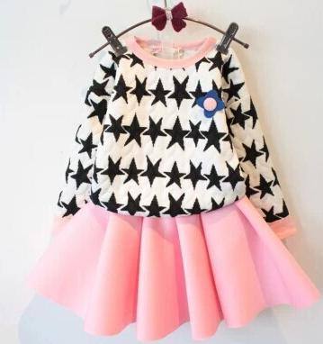 多可愛 童裝女童秋款新品洋氣兒童氣質衛衣短裙套裝 上衣 短裙