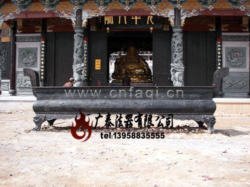 鑄銅長方平口香爐