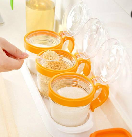 簡約時尚 密封玻璃調味瓶組合-S004