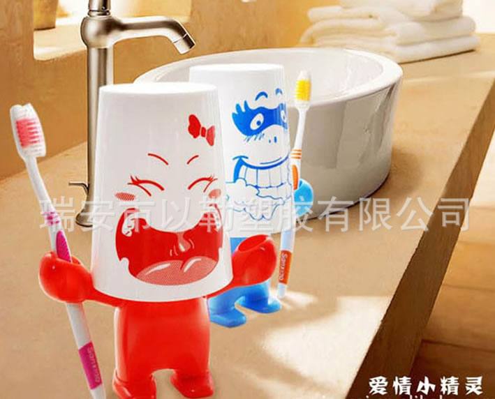 愛情大力士牙刷架 漱口杯+創(chuàng)意情侶牙刷架