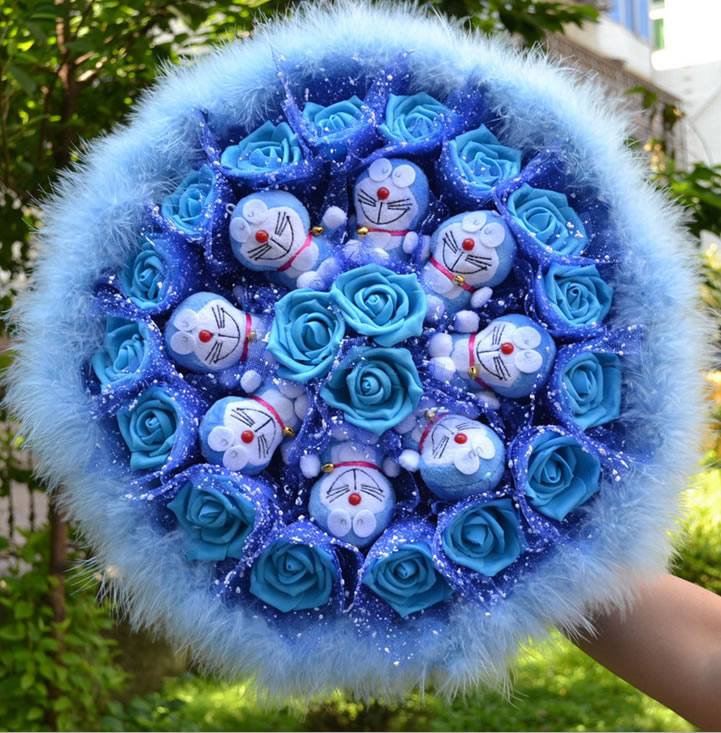 婚慶用品 工廠 仿真玫瑰 卡通花束 創意禮品 批發代理D57