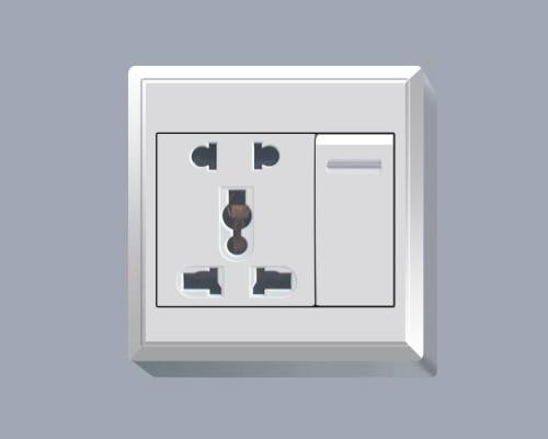 一位開關(guān)帶二、三極多功能插座