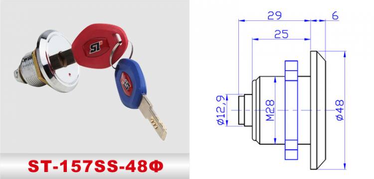 ST-157SS-48Φ 險箱鎖、防盜鎖、通道鎖