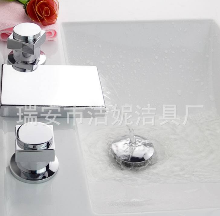 自產自銷銅分體面盆龍頭三件套龍頭八寸龍頭潔妮潔具