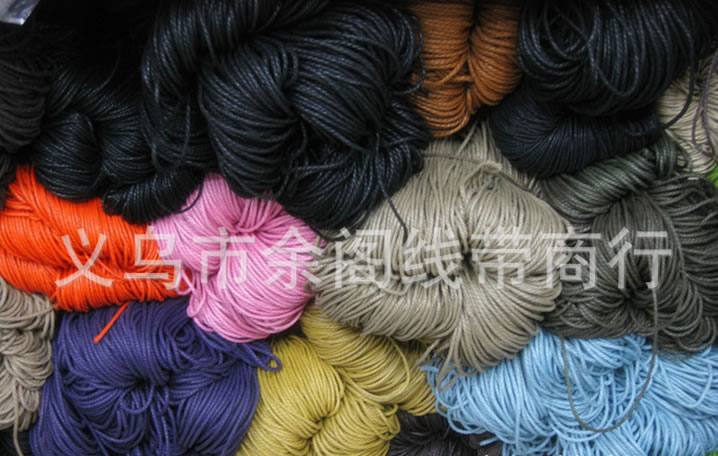 3股850米/捆 彩色蠟繩 棉蠟繩 黑色股繩 黑色3股棉