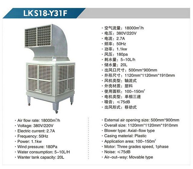 LKS18-Y31F 移動式冷風(fēng)機(jī)