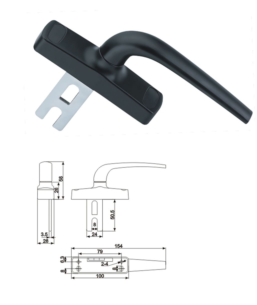 中型外開(kāi)執(zhí)手 門(mén)窗五金 門(mén)窗配件