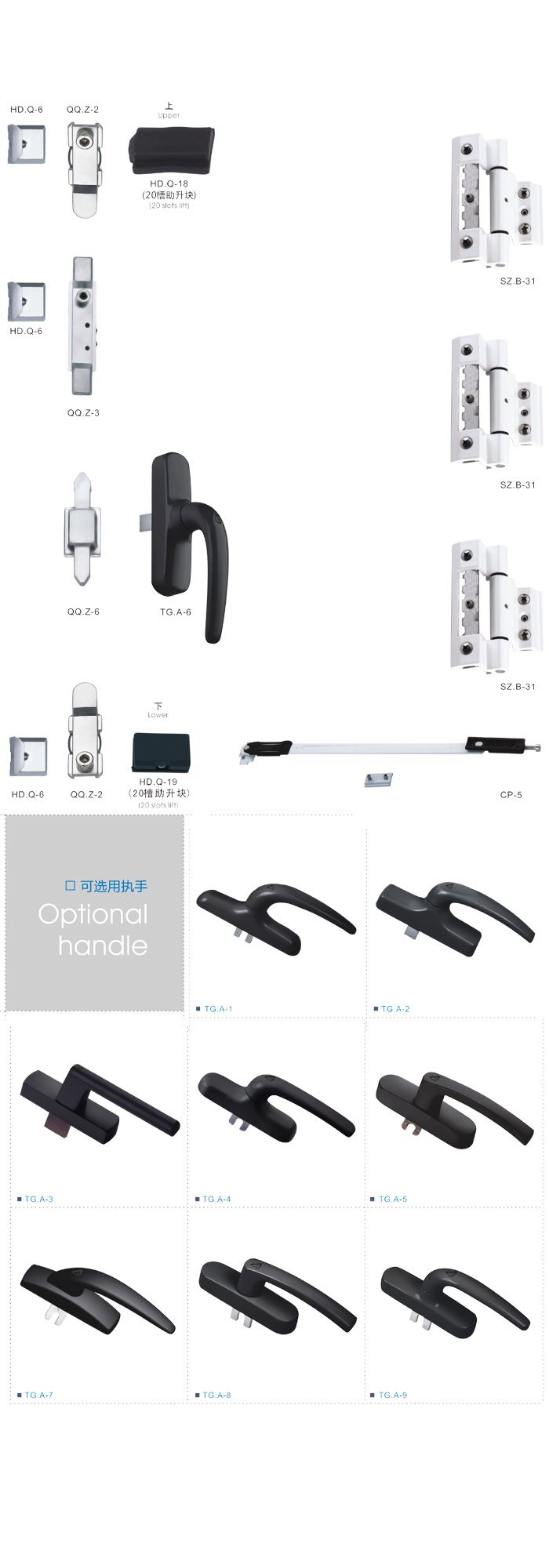 20三點內開組合配件 門窗板配件