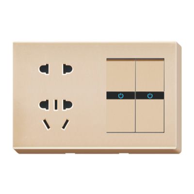 M6-013 二開帶二三極+四極插座 開關插座