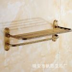 仿古雕花浴巾架 精致全銅浴巾架 衛(wèi)浴掛件