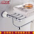 全銅歐式鍍鉻色鑲天然玉石浴巾架 衛(wèi)生間毛巾架衛(wèi)浴用品