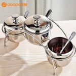 304不銹鋼橋型調料罐 韓式調味罐鹽瓶套裝 創意味精罐3味