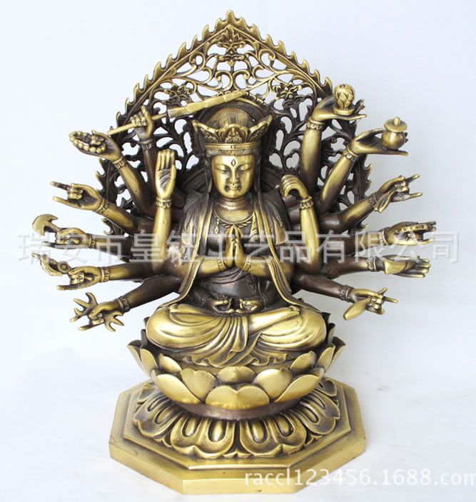 銅佛像 西方三圣 千手準(zhǔn)提觀音佛像