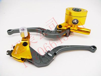 摩托車改裝配件CNC指南針油杯側推上泵 折疊剎車手柄 電摩通用