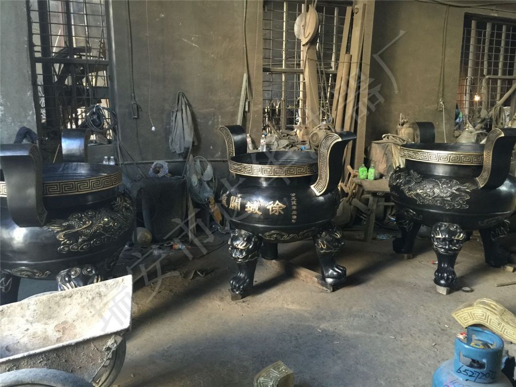 鑄銅圓平口香爐