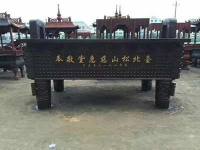 四方鼎，長方形銅香爐鼎，佛教仿古香爐