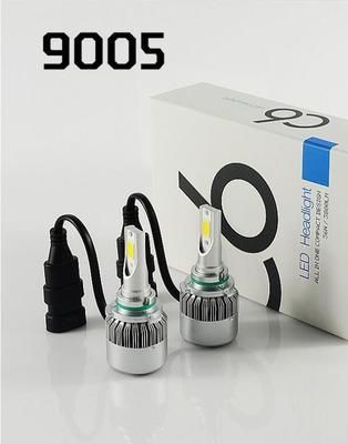 C6款大燈 9005/9006 大功率30W LED車前燈 帶風扇