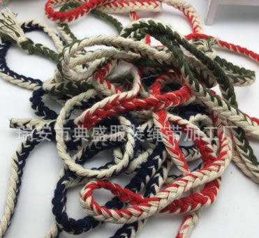 8MM寬二色辮子棉繩工藝束口繩DIY捆綁繩