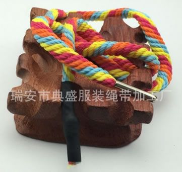 6mm彩色螺紋空贈滌綸繩金屬頭皮套頭褲腰繩衣帽抽繩滌綸鞋帶