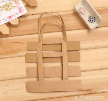 環保彩色包裝手拎繩子 紙袋手提手挽人造并排扁紙繩