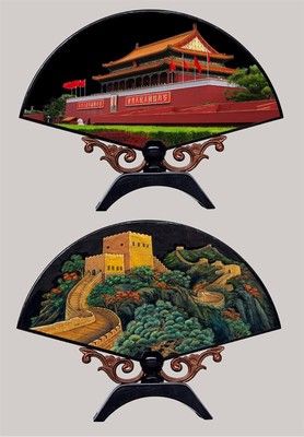 漆器小臺屏 長城 天安門 外事商務(wù)禮品 仿古小屏風(fēng)
