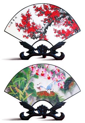 漆器臺(tái)屏 報(bào)春圖擺件 工藝品 仿古小屏風(fēng) 外事商務(wù)禮品