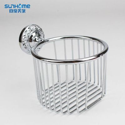 鉻色歐式雕花浴室手紙簍 卷紙簍高檔紙巾架卷紙衛生紙架85565G