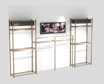 家具書架懸掛架展示架落地式鐵藝高架高柜實(shí)木正側(cè)掛衣服貨架