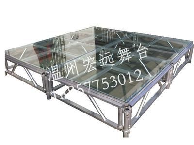 鋁合金鋼化玻璃舞臺(tái) 婚慶廣告演出透明玻璃舞臺(tái) T臺(tái)玻璃透明