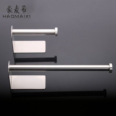 免打孔簡約無痕貼紙巾架 廚衛(wèi)紙架免釘掛壁卷紙架 擦手巾單桿架