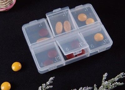 塑料藥盒 6格藥盒 保健戶外旅行便攜藥盒 隨身小藥盒