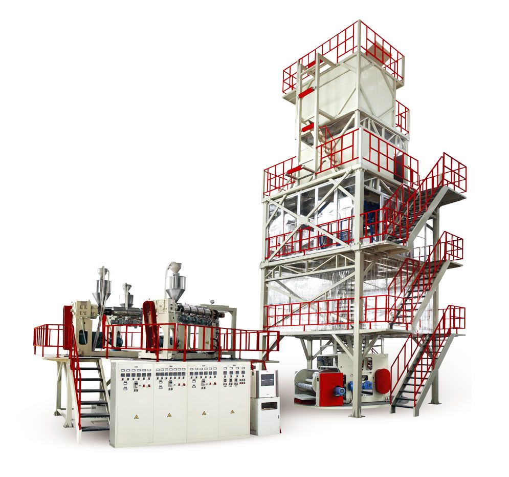  POF三層共擠熱收縮膜吹膜機組