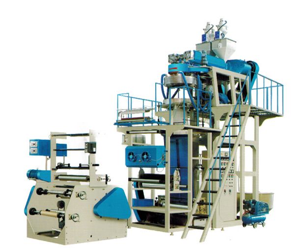 SJ-45x2、50x2、55x2、60x2型 雙層聚丙烯（PP）、低密度聚乙烯（LDPE）、線形低密度聚乙烯（LLDPE）共擠吹膜機(jī)組