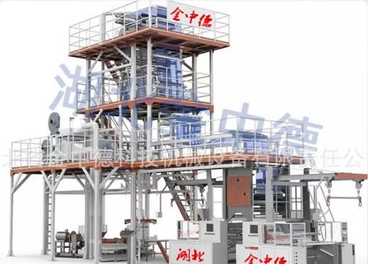 三層共擠上旋轉(zhuǎn)膜泡內(nèi)冷吹膜機(jī) 熱收縮膜地膜大棚膜吹膜機(jī)組